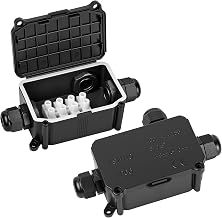 2 x IP66 Waterproof Junction Box, Outdoor Waterproof Junction Box, 3-Way Cable Connector PG9 Connections for Cable Diameter 4-8 mm, Diameter 6 mm-10 mm