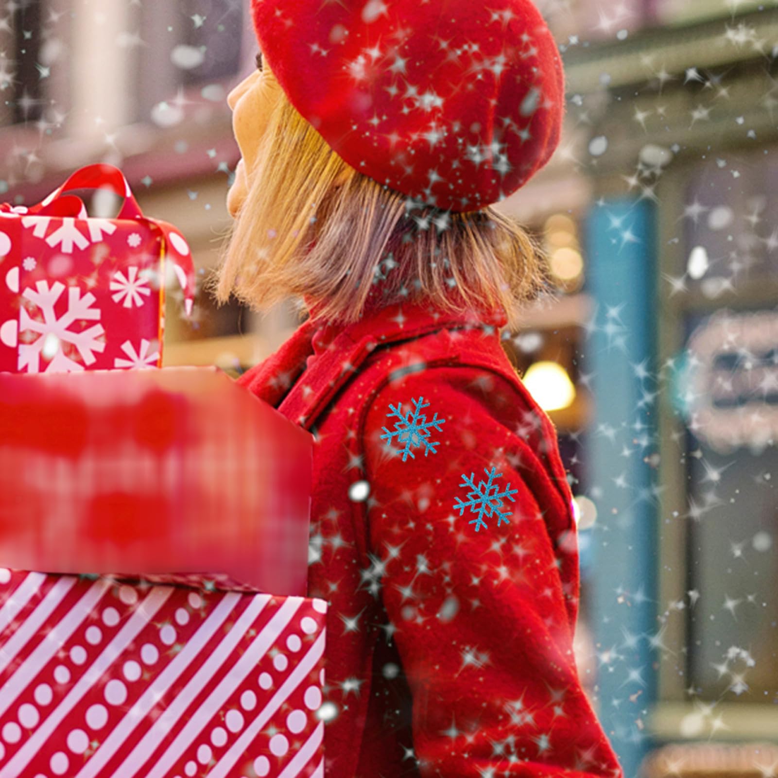 jojofuny 30 Pezzi Toppe Fiocco di Neve per Cucito, Accessori per Abbigliamento Fai da Te, Materiale Leggero e Creativo per Riparazione e Decorazione