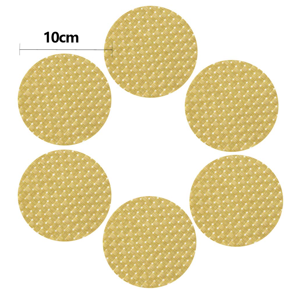 Time to Sparkle Set of 12 PCS Vinyl Woven 6pcs Placemats + 6pcs Coasters Place Mats Non slip Table Mats Waterproof Heat-resistant Dining Table Mats Decor(Gold Snowflake) - Image 4