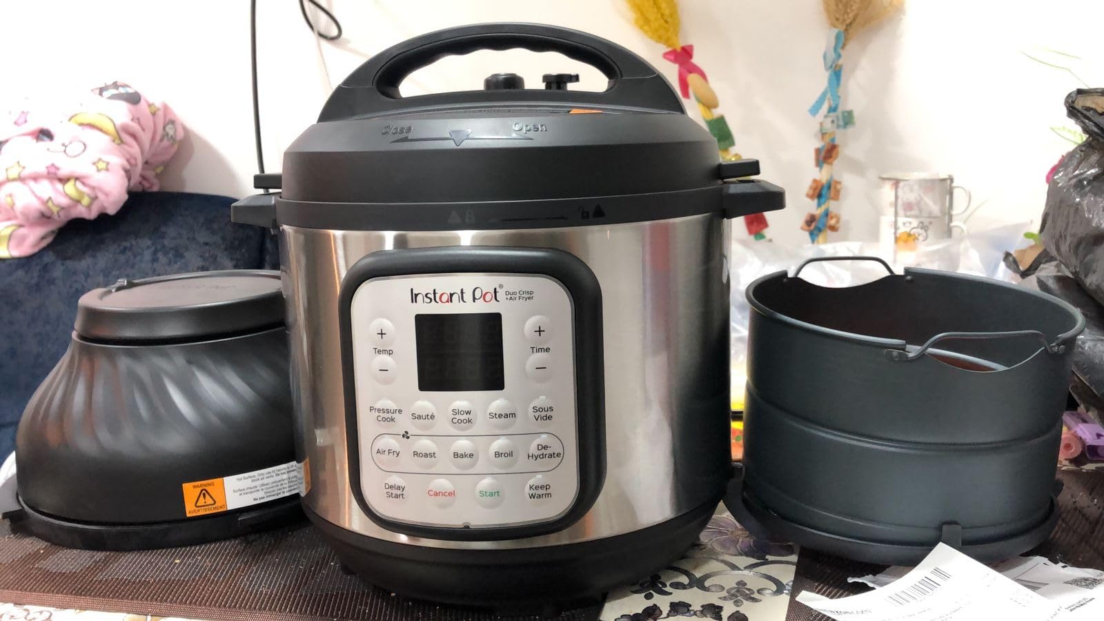 Instant Pot Duo Crisp control panel showing cooking function buttons