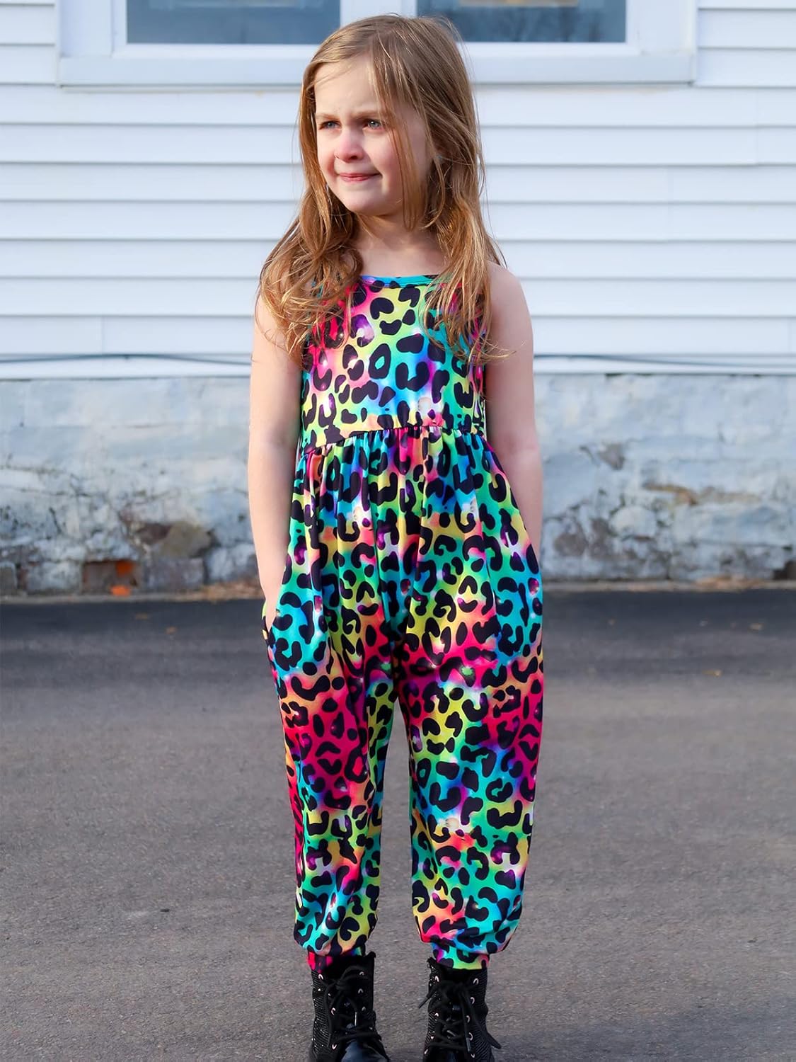 Vieille Baby Toddler Girl Cute Strap Jumpsuit One-piece Romper with Pockets 1-8 Years - Image 4