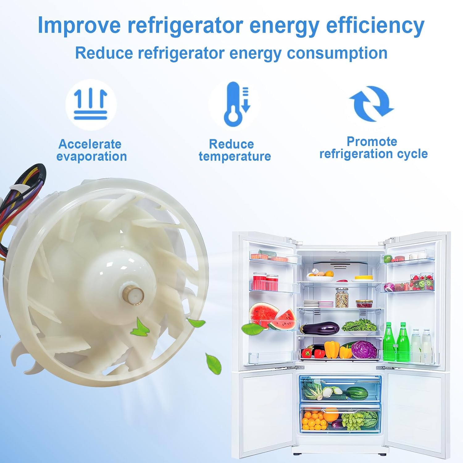 EAU63503709 EAU62863005 Refrigerator Evaporator Fan Motor Assembly Compatible with LG Z40E12MS1A0-57K60B LFXS32736D LFXS32736D Fridge Freezer Cooling Fan Motor Replaces EAU65089706