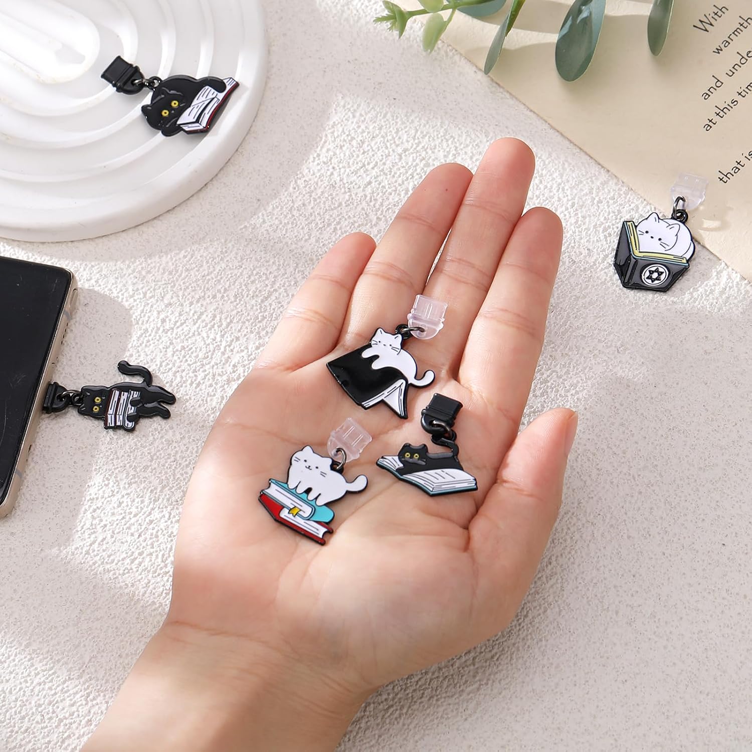 Dust Plug Charms for Kindle - 6 Pack Dust Plug for Kindle Type C/USB C, Gift for E-Reader Accessory