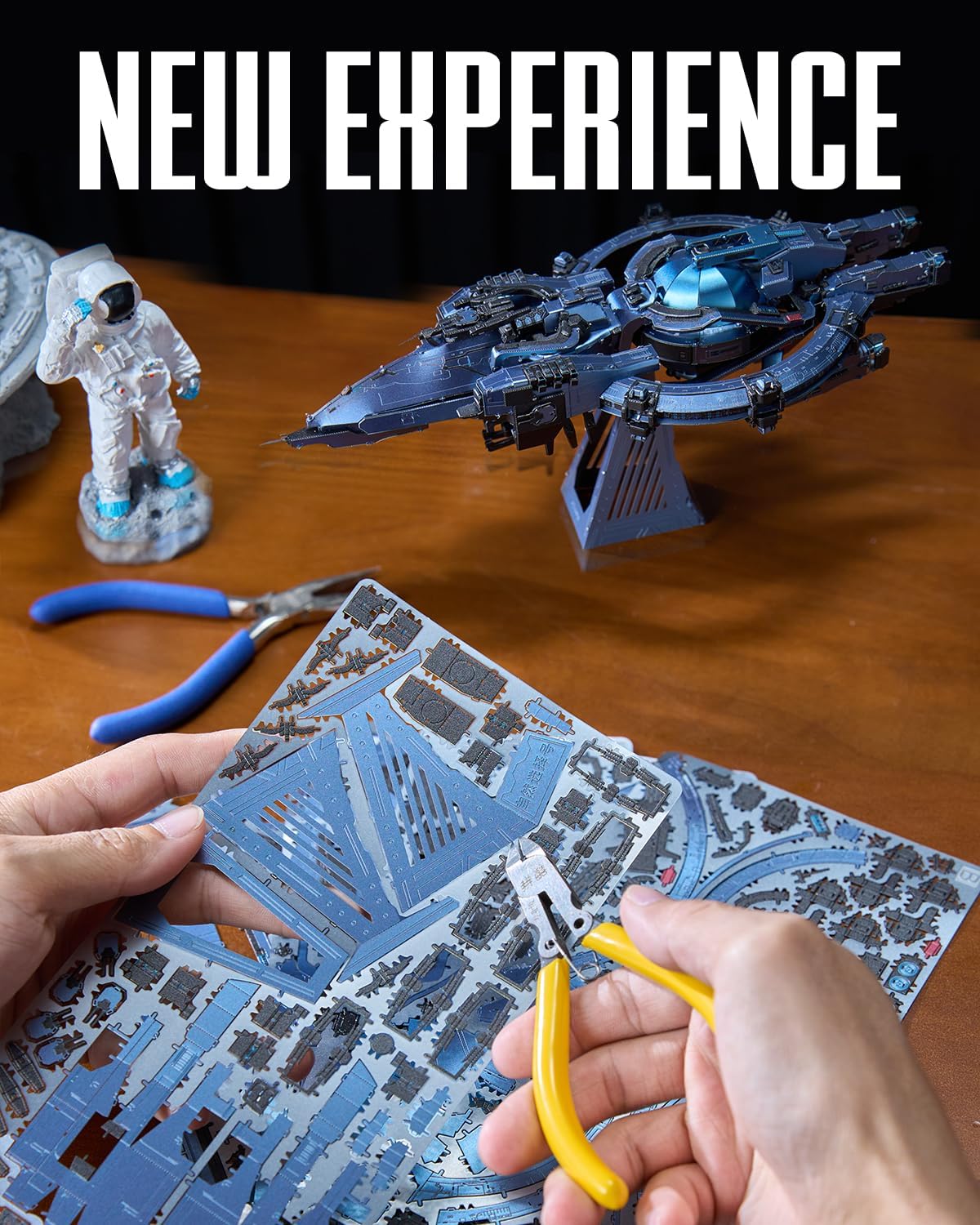 Piececool 3D Metal Puzzles for Adults, Three-Body Natural Selection Starship Model Kits Spaceship Building Set, DIY Hobby Crafts for Adult Difficult 3D Puzzles for Family Time,Home Decor Best Gifts