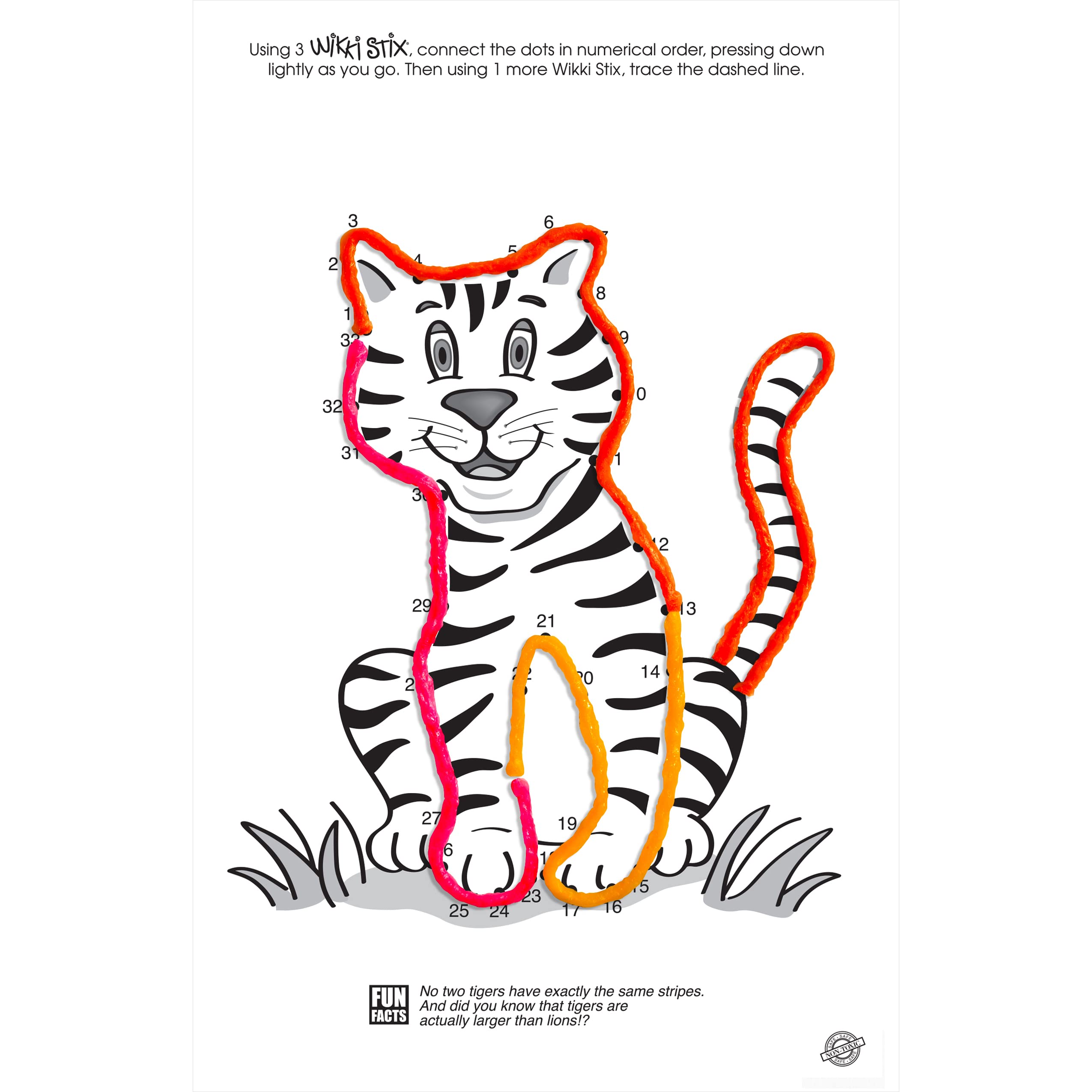 Wikki Stix Animal Activity Pak - 12 Schede Animali Con 8 Wikki Stix - Gioco Creativo E Non Tossico Per Bambini