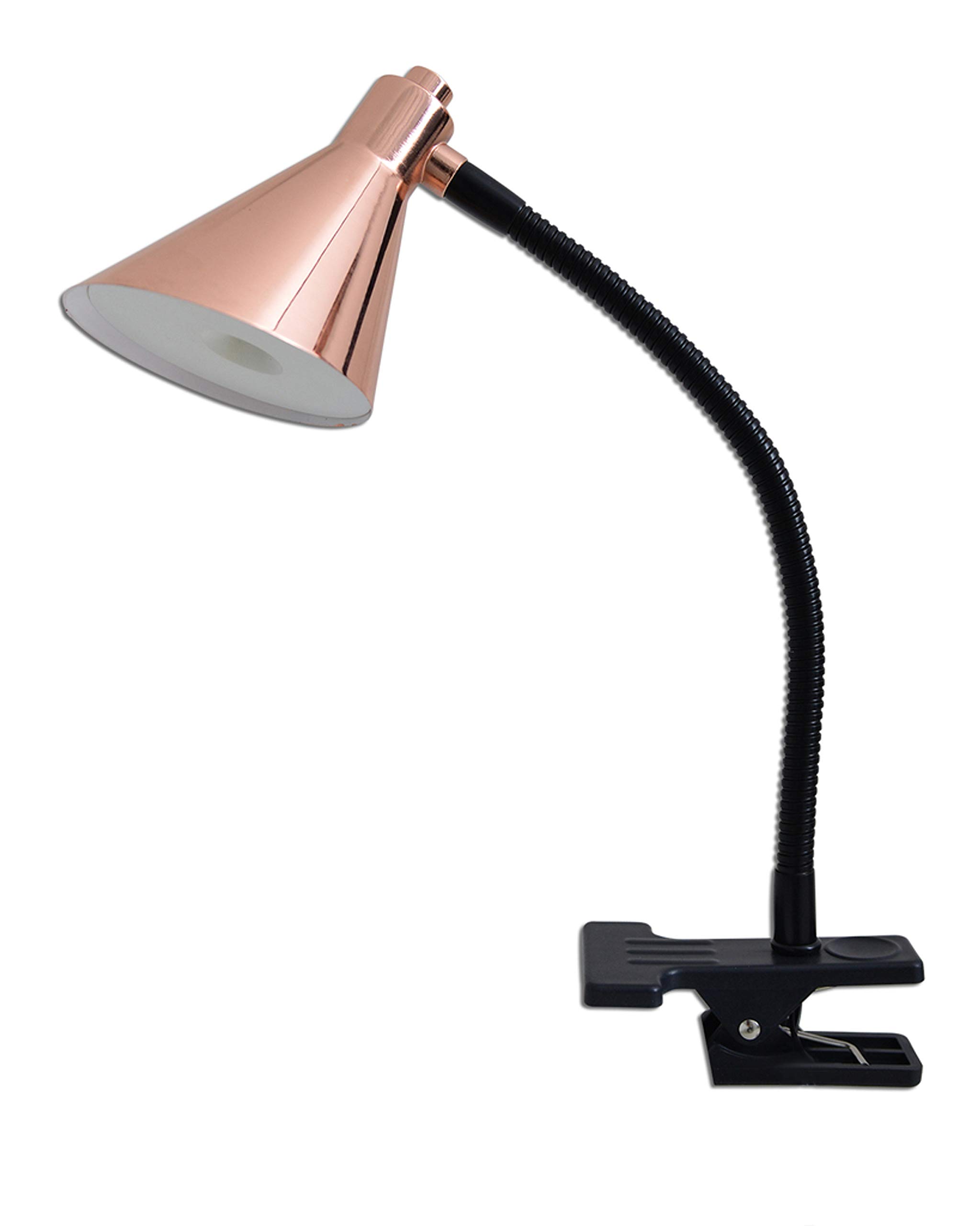 Lampada a LED, Näve Pinhead, 3111347, con morsetto, con braccio flessibile, da ufficio, da scrivania, in metallo, colore rame e nero, 3 W, 300 lm