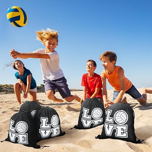 Miniatura 4 de Bolsas con cordón de puerto con cordón, bolsa de caramelos, bolsa de regalo para fiestas deportivas, suministros para fiestas deportivas, Negro,