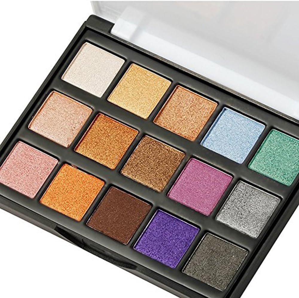 DONGXIUB Lasting Eyeshadow Makeup Palette Travel 15 Colors Shimmer Giltter Cosmetic Eye Shadows Makeup Pallet