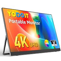 Yodoit Monitor Portatile da 16" con schermo 4K UHD e supporto integrato