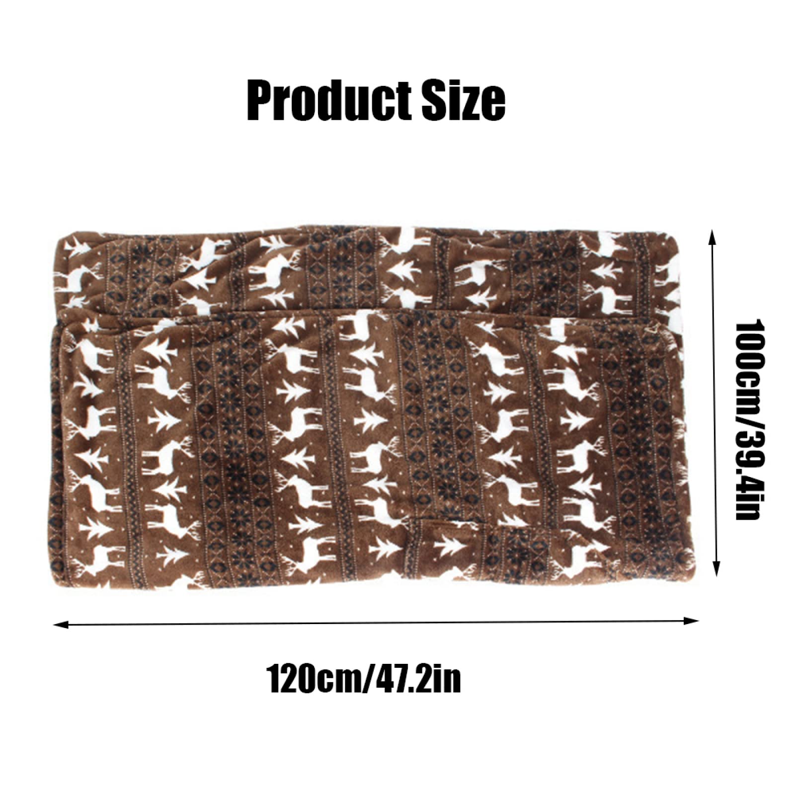 Inverno, Sacco a Pelo per sedie a rotelle, Protezione dal Vento e dal Freddo, Tasche per Le Mani con Motivo Fulvo, Coperta Leggera da grembo Invernale 120x100cm