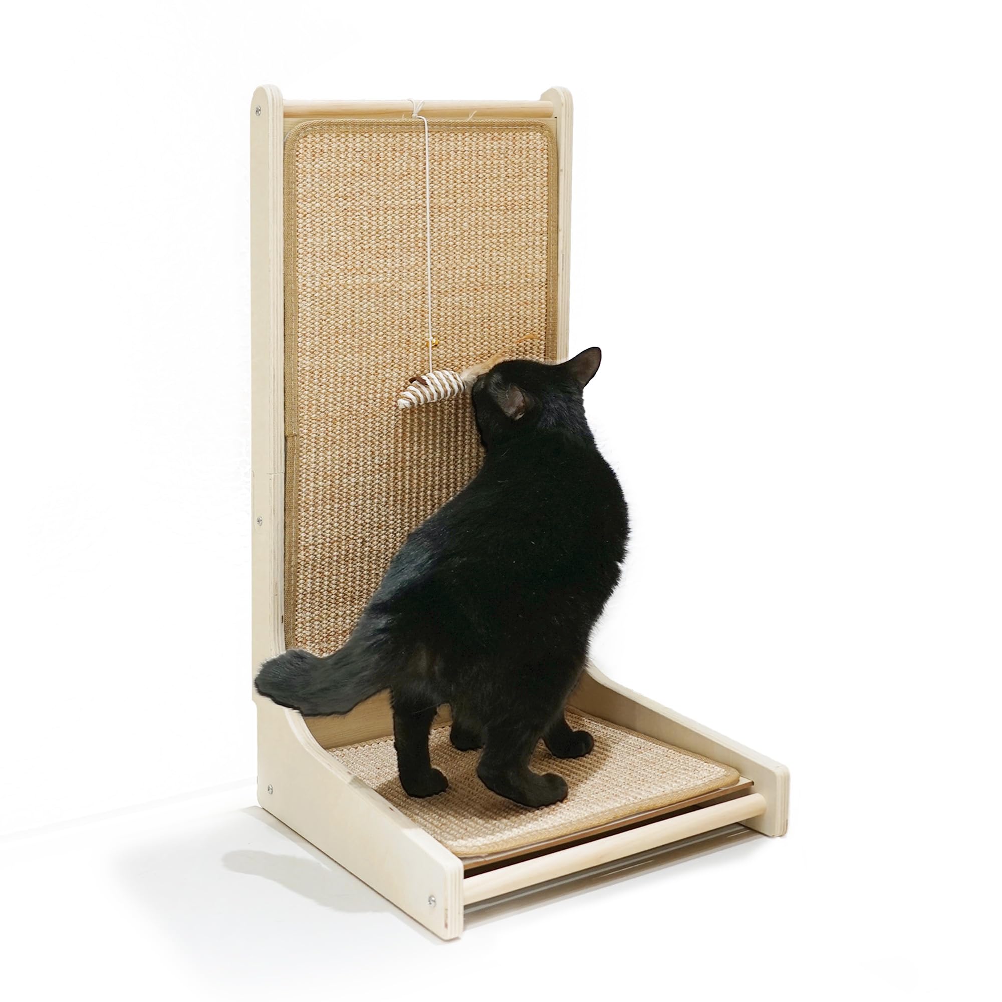 Meeyoview Cat Scratcher, 27.5 Inch L Shape Cat Scratch Pad, Sisal Cat Scratching Board with Mouse Toy, Vertical Cat Scratcher for Indoor Cats