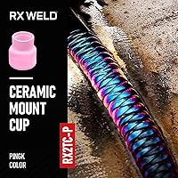 Vista 3 de RX WELD #12 Tazas de soldadura TIG de cerámica (Paquete doble) rosa