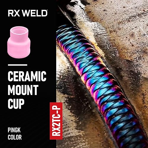 Miniatura 6 de RX WELD 12PCS #12 Tig Cups Kit con cubierta de titanio TIG Soldadura Copas