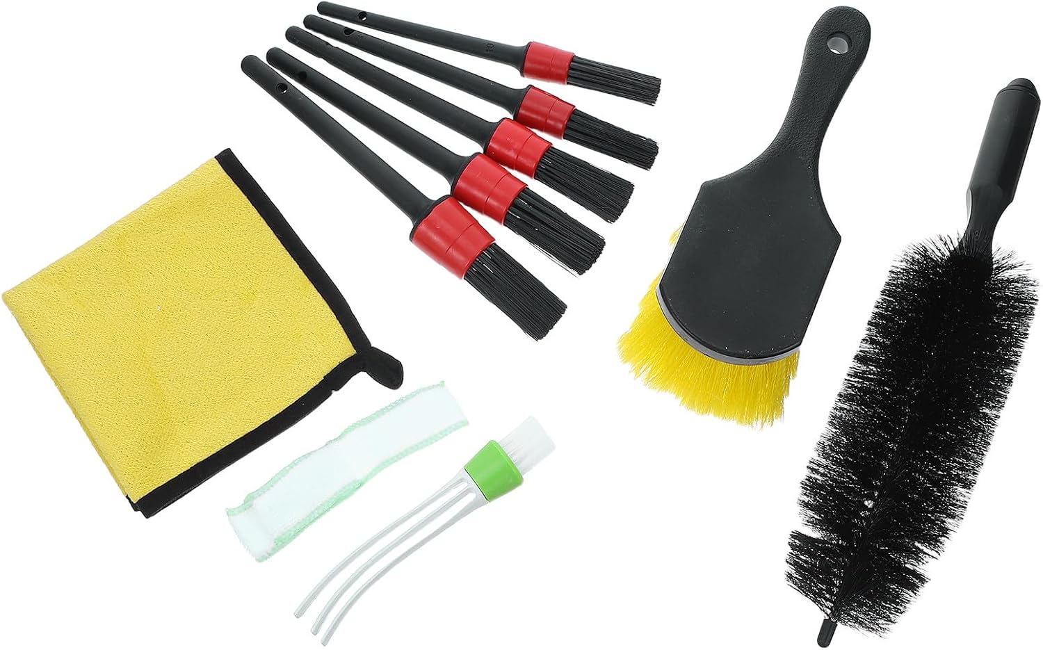 Cabilock 9pcs Car Wheel Cleaning Brush Kit with Soft Bristles for Tires, Dashboard, and Air Vents – Multi-Purpose Auto Detailing Tools for Interior and Exterior Car Care