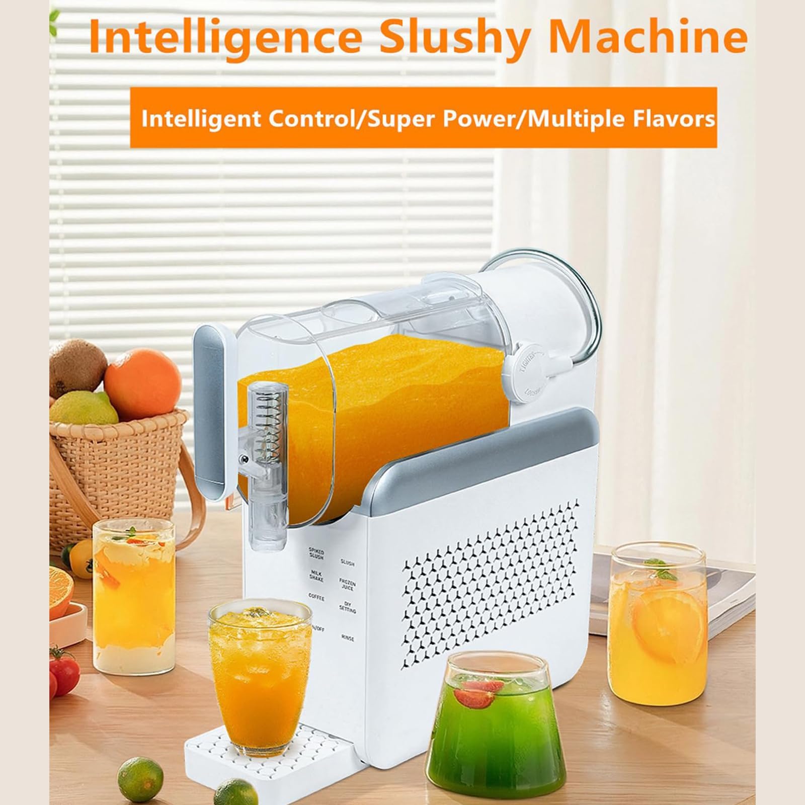 Máquina eléctrica para granizados sin Hielo, Color Blanco, con Pantalla LED para Preparar Bebidas congeladas en 5-10 Minutos para Uso doméstico.
