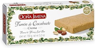 Doña Jimena Turrón de Cacahuete y Miel, Textura Cremosa, Calidad Suprema, Típico Dulce Navideño, Turrón Tradicional Sin Gl...