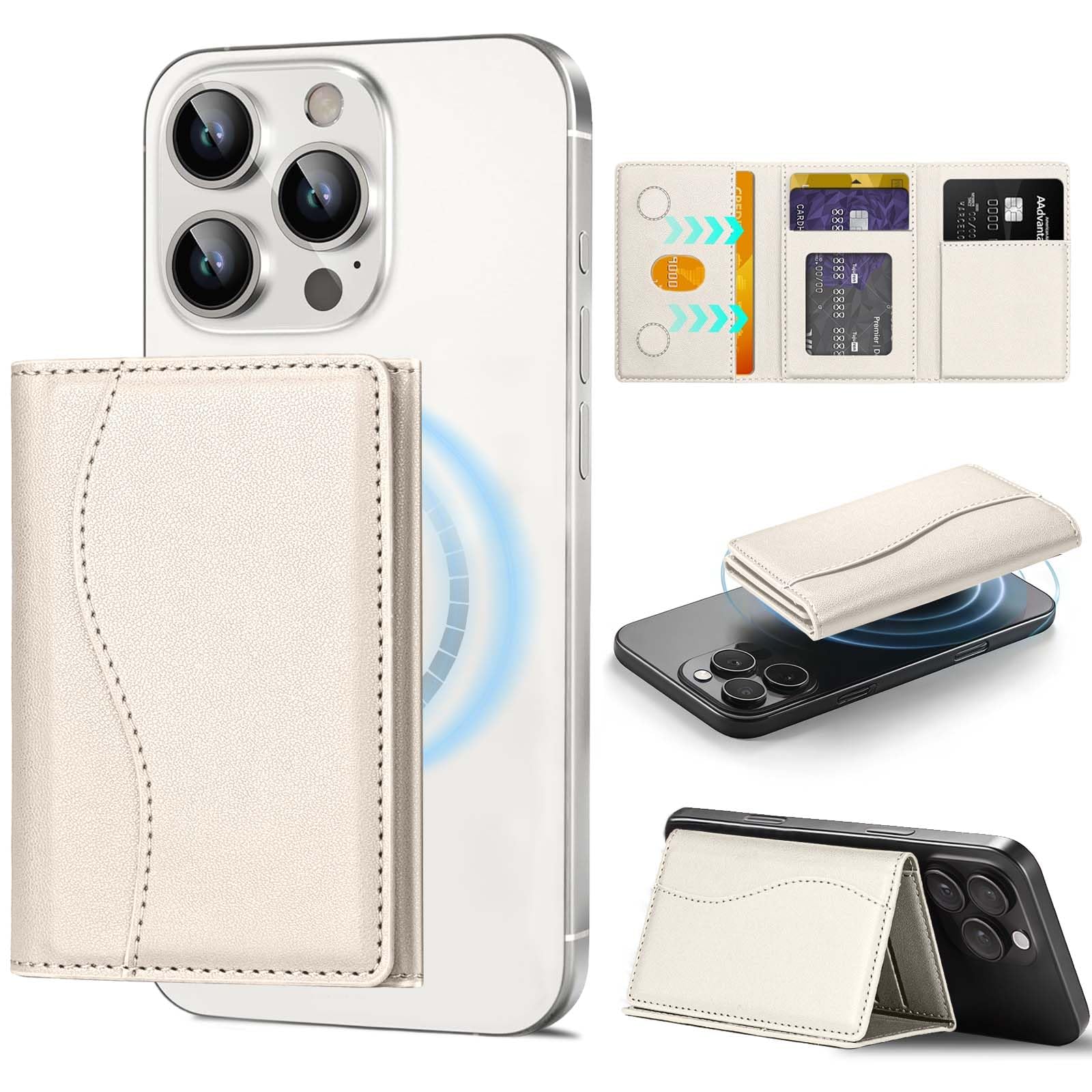 Mag-Safe Wallet, Strongest Magnetic Wallet for iPhone 16/15/14/13/12 Series, 6 Cards Holder, Lightweight Magnetic Phone Cards Holder for Apple Cell