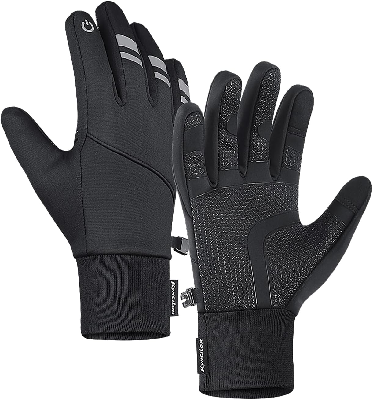 yoofunWaterproof Gloves Men, Thermal Gloves for Men, Cycling Gloves Touchscreen Anti-slip Palm Windproof Warm Gloves