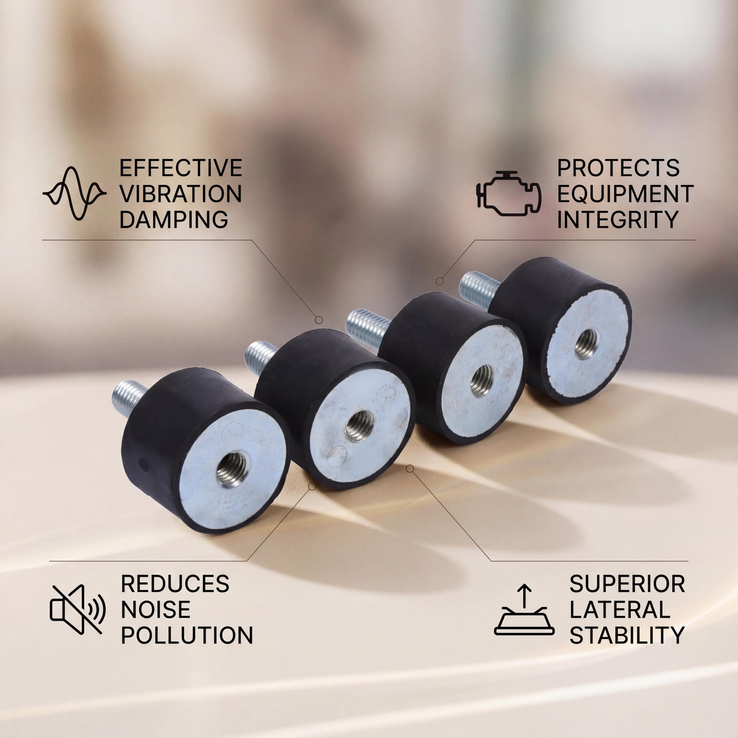 4 Pcs Rubber Shock Absorber Anti Vibration Silentblock Bobbins (Size : M8) Mechanical Vibration Damping Mounts Rubber Isolation Mounts 5/16 18 Vibration Dampener Anti Vibration Mounts — Amazon image 2