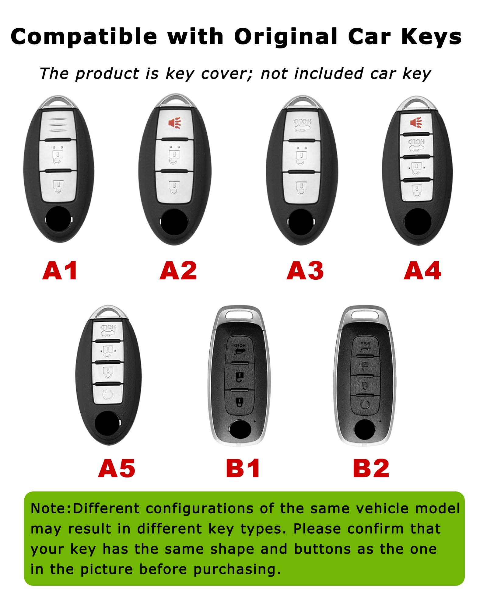 Etui na kluczyki samochodowe, skórzane, pasuje do Nissan X-Trail Qashqai 350Z, 370Z, Tiida Murano, Pathfinder, Micra, Juke, Kicks, brelok, etui na klucze, etui ochronne na klucze