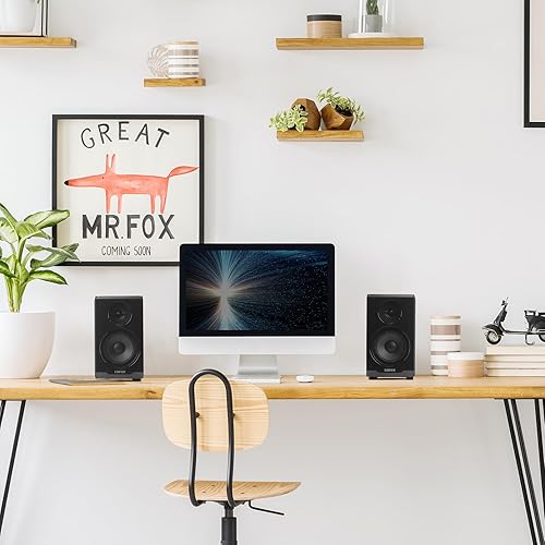 Miniatura 5 de Edifier R33BT - Altavoces de computadora Bluetooth activos - Altavoz de estantería 2.0 - Monitor de estudio alimentado, negro, par