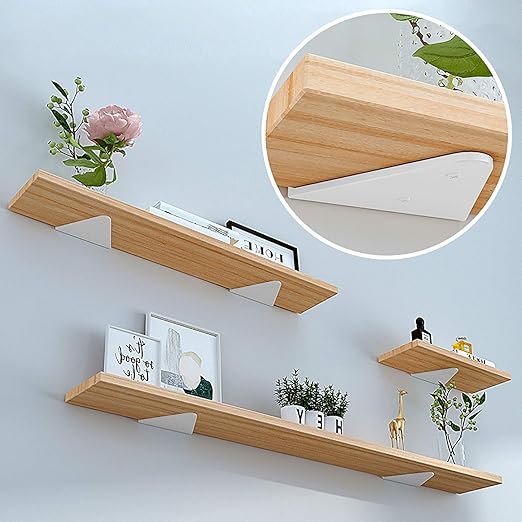 Amazon Co Jp Diyオープン工業用隠し工業用 棚受け金具 4つのフローティングブラケット 壁に取り付けられた金色のシェルフブラケット 8cm 14cm 17cm 23cm Diy 工具 ガーデン