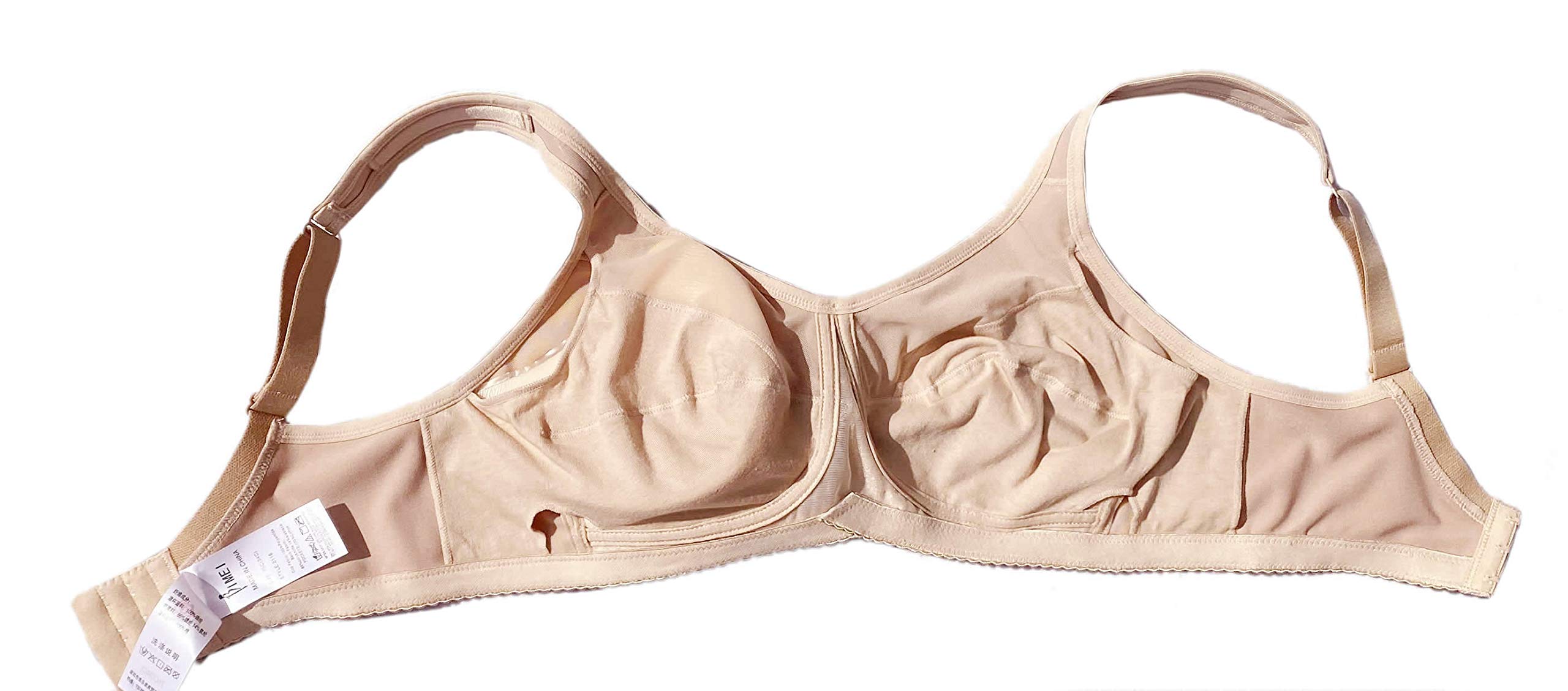 BIMEI Sujetador de mastectomía con bolsillos invisibles para formas de pecho, brasier con bolsillo bordado de flores 2118