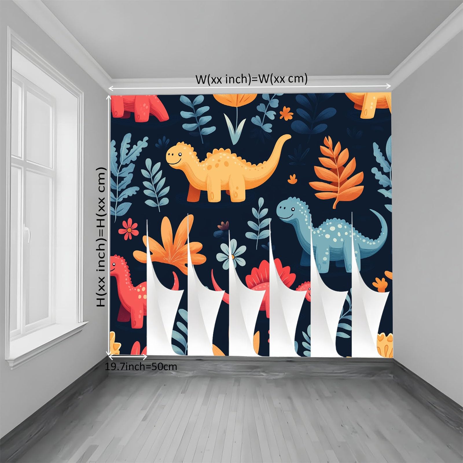 Figurki z kreskówek, dinozaury, rośliny, kwiaty, sztuka, fototapeta, 250 x 175 cm, efekt 3D, obraz ścienny, tapeta ścienna, nowoczesna tapeta ścienna, do salonu, na ścianę, mural, pokój dziecięcy, tło