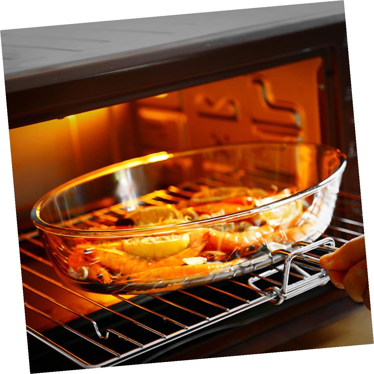 DOITOOL Ovales Glas Backofen Geschirr 2400ml Mikrowellengeeignete Glaspfanne Ofenfestes Haushaltsgeschirr für Backen und Servieren