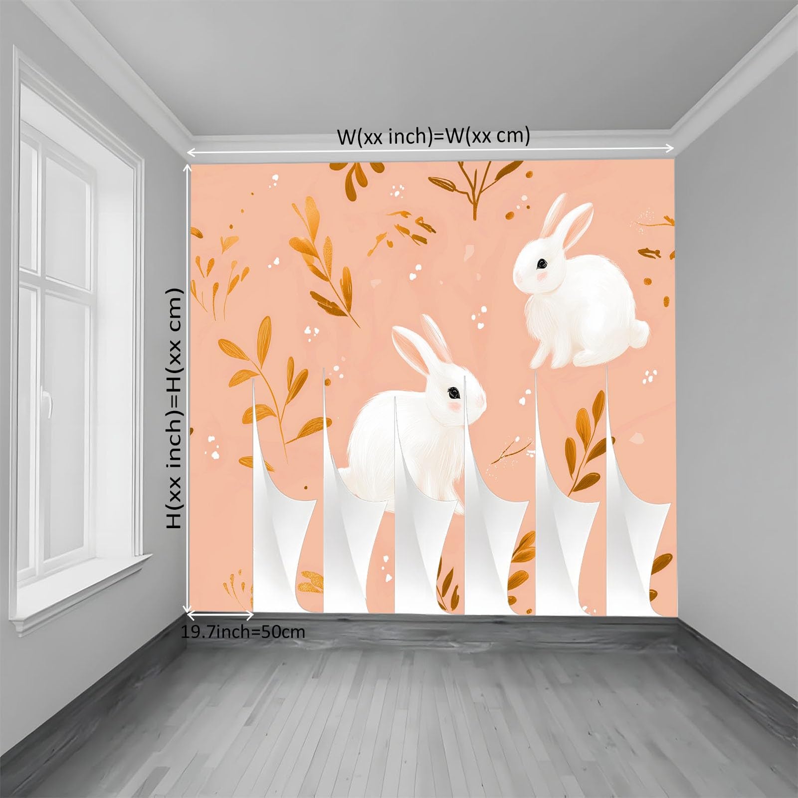 500 x 280 cm, fototapeta z włókniny, na Wielkanoc, zwierzęta, zające, kwiaty, fototapety, do salonu, tapeta z włókniny, efekt 3D, nowoczesna tapeta flizelinowa odporna na promieniowanie UV, dekoracja