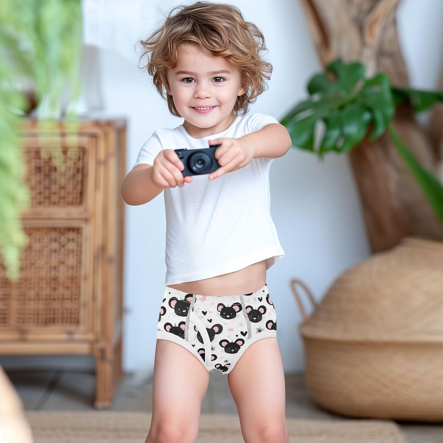 visesunny Cute Mouse Heart Potty Training Underwear Boys Toddler Cotton Soft Brief Size 2T-8Y for Kids 2-8Y