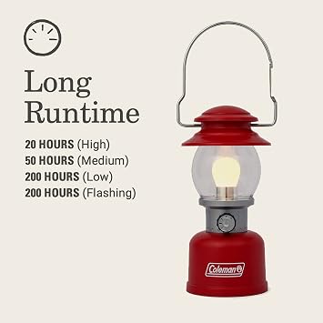 Coleman Classic LED Lantern 300L/500L Handheld Lantern with Hanging Handle Durable & Water-Resistant with Long Runtime for Camping Emergencies & at-Home Usage