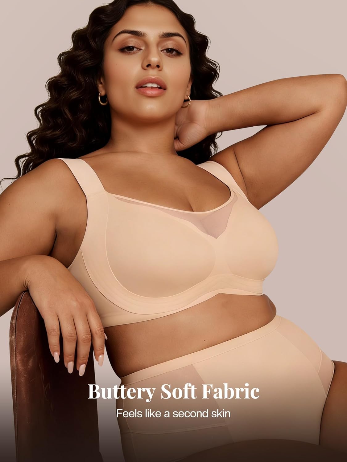 Jelly Push Up Bra for Women, Wireless Seamless Mesh T-Shirt Bra, Supportive Full Coverage Comfortable Everyday Bralette - Image 4