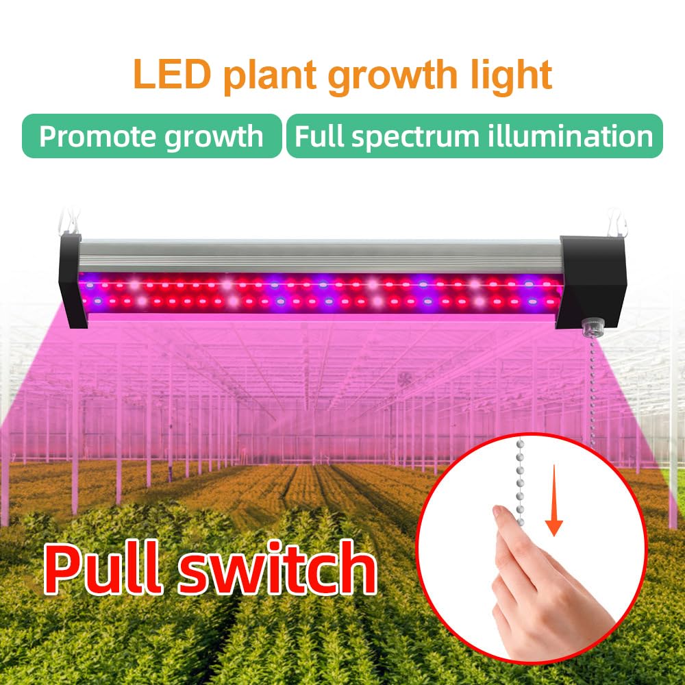 Luce per coltivazione a LED a spettro completo per piante da interno, Luce diurna 5000K collegabile 620nm Rosso 465nm Blu, Luce per piante sospese ad altezza regolabile per la (2 file 50 cm)