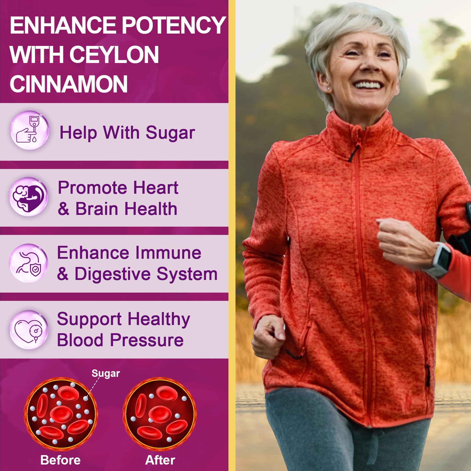 ZEBORA Berberine HCl Supplement 1200mg with Ceylon Cinnamon, 120 Capsules — Amazon image 3