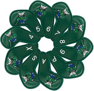 Tachiuwa 10 Pcs Golf Iron Headcover Protector Guard Outdoor Sports Bordado 4, 5, 6, 7, 8, 9, a, S, P, X Gift for Golfers Headcover Headcover Sleeve, VERDE