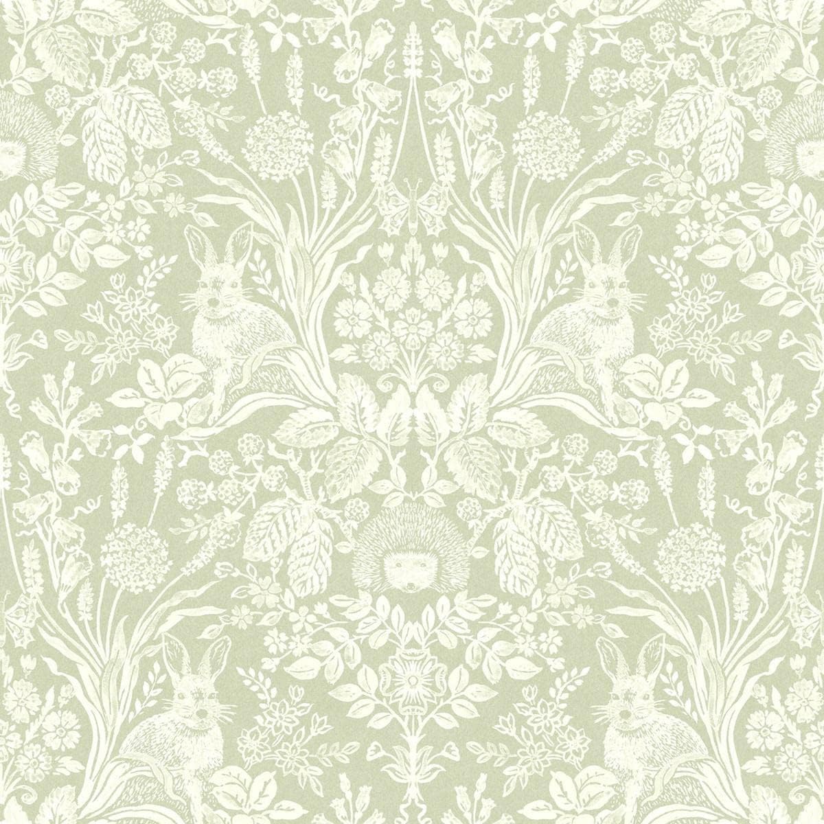 Harlen Woodland Damask Wallpaper Grey Holden 90160