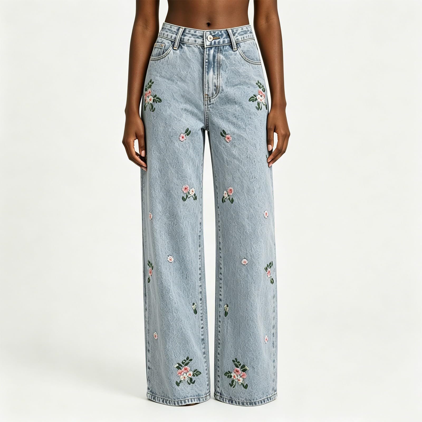 Weite Jeans Damen Baggy Hose High Waist Denim Pants Vintage Jeanshose