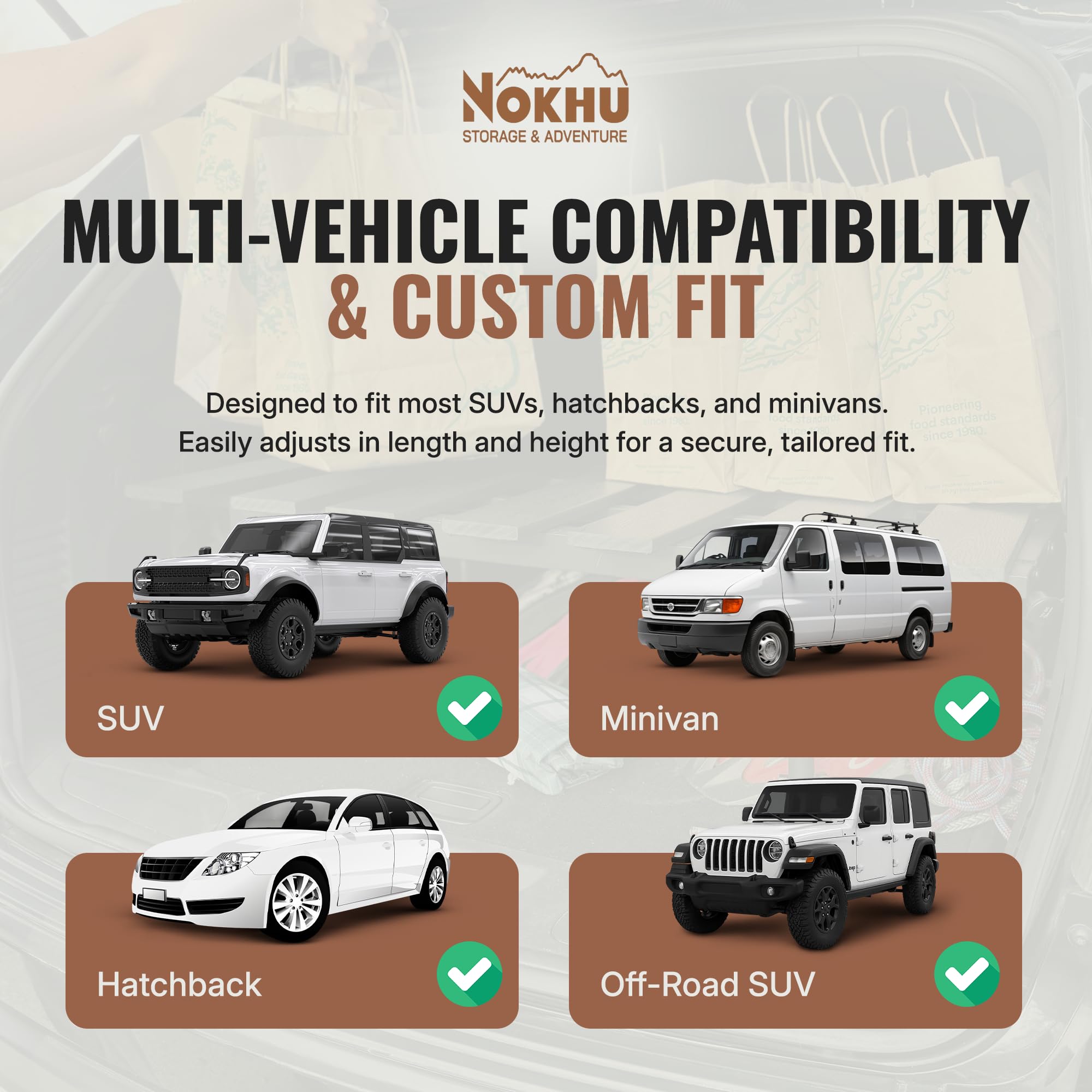 Mini Rack- Trunk Shelf Organizer Universal Fit Car Storage Accessory for SUV Hatchback Minivan Owners Compact Trunk Organizer — view 4