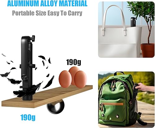 Miniatura 6 de Trípode para selfie stick de 40 pulgadas con control remoto inalámbrico, trípode extensible para iPhone y Android, soporte de trípode portátil de