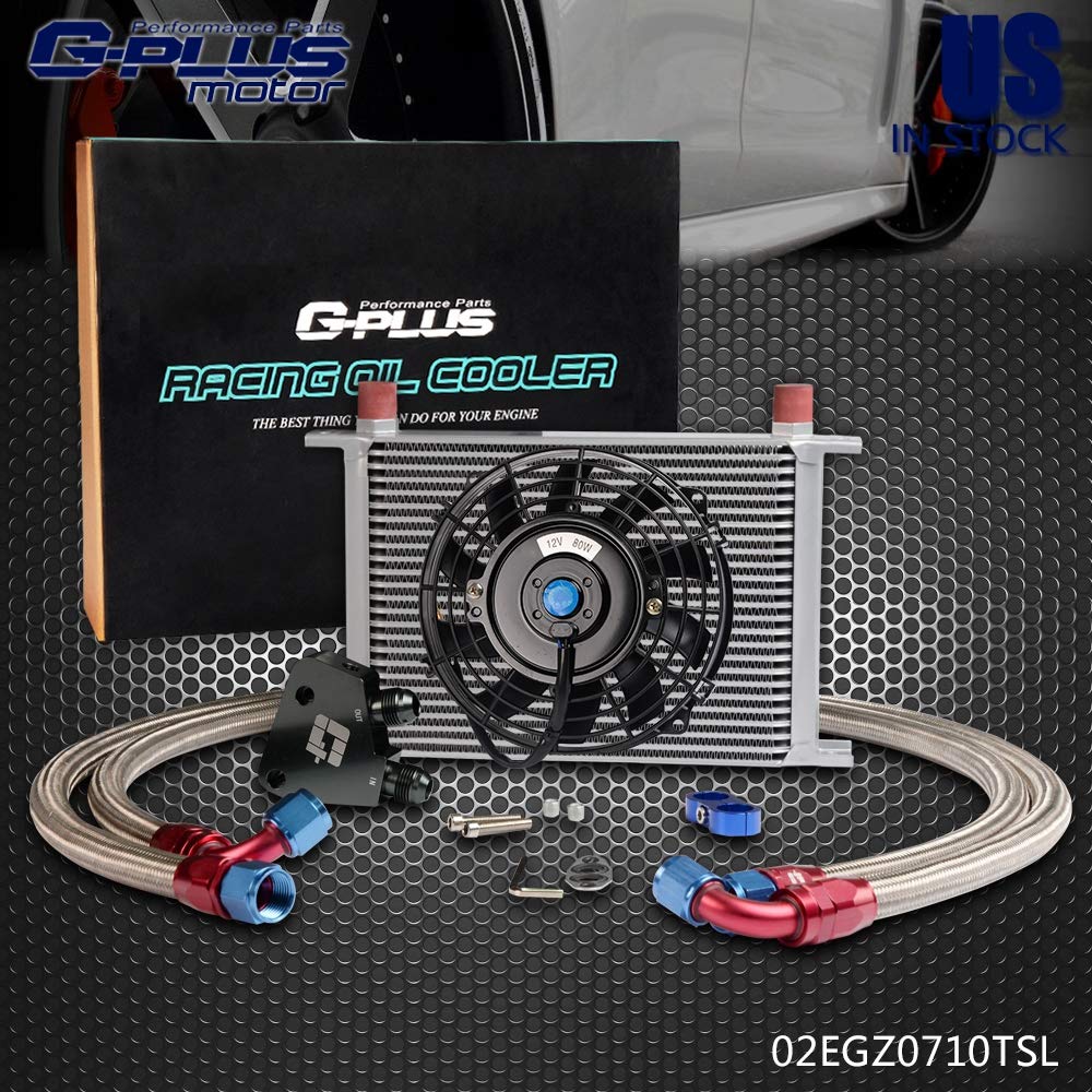 25 ROW AN10 All Aluminum Engine Transmission Oil Cooler Kit Clamps