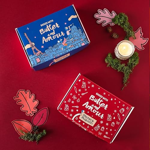 Miniatura 7 de Michel et Augustin Cestas de regalo de galletas de chocolate gourmet para vacaciones y cumpleaños, caja de regalo "Nighttime in Paris" de 12 barras