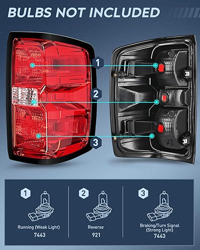 Miniatura 2 de Nilight Conjunto de luz trasera compatible con Chevy Silverado 1500 2500 HD 2015 2016 2017 2018 2019 Silverado 1500 2500 HD 3500 HD 2015-2019 GMC