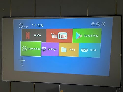 Miniatura 8 de Mini proyector de haz de visión inteligente, con aplicación integrada, WiFi 6 y Bluetooth 5.0, 720P, distancia de proyección de 1.2-4M, tamaño de