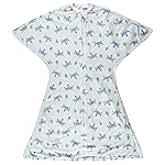 SleepingBaby Zipadee-Zip Transition Swaddle - Cozy Baby Swaddle Blanket with Zipper Convenience - Roomy Wearable Blanket for Easy Diaper Changes - Happy Wolf, X-Small (3-6 Month)