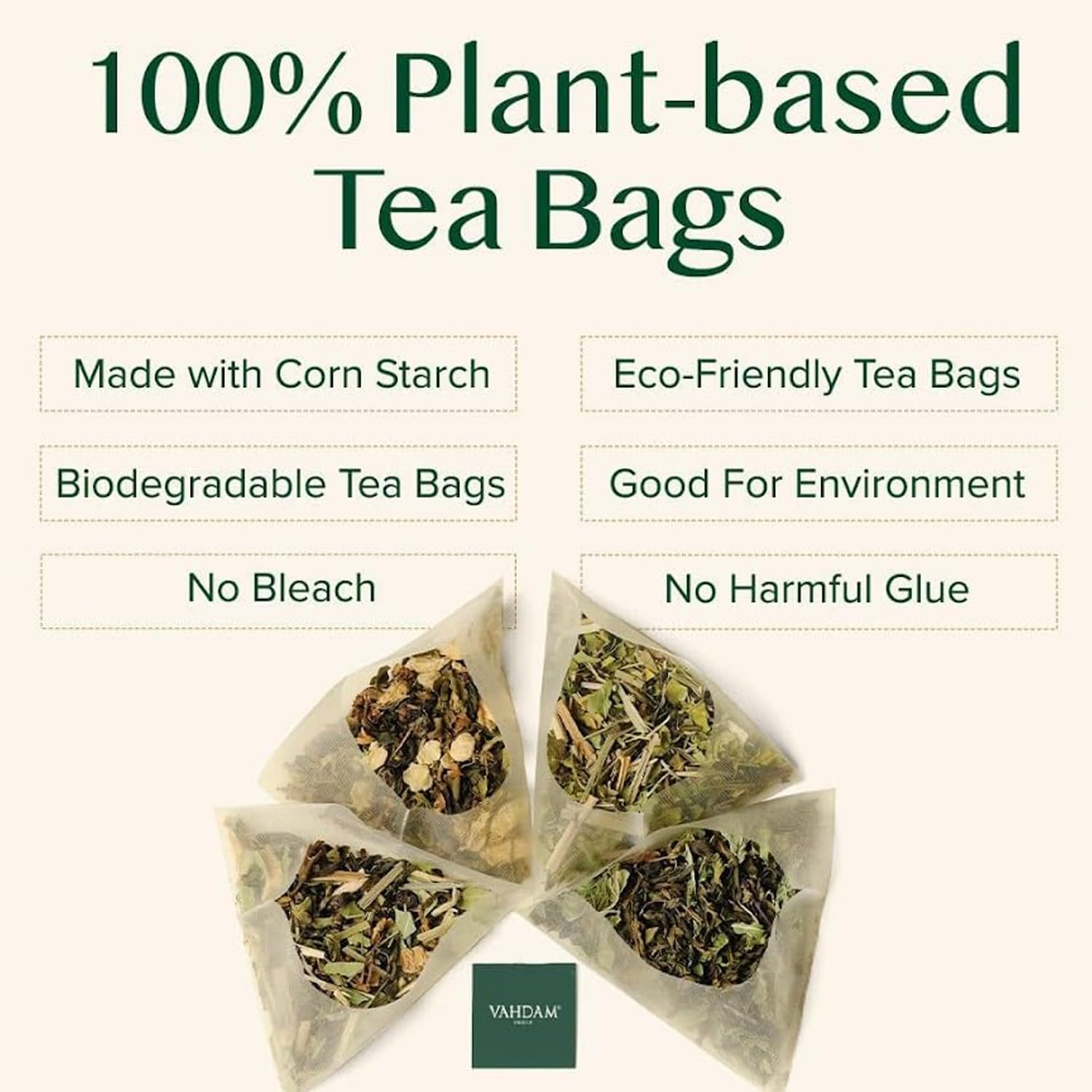  Turmeric Ginger Herbal Tea Bags (100 Pyramid Tea Bags) Caffeine Free, Non GMO | 100% Pure Herbal Blend - Savory & Spicy, Plant-Based Teabags | Resealable Ziplock Pouch thumbnail