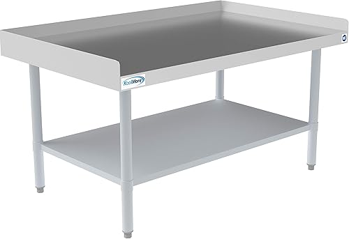 Miniatura 8 de KoolMore EQT-163048 Soporte de equipo comercial de acero inoxidable calibre 16 soporte de plancha resistente de 30 x 48 pulgadas con estante inferior