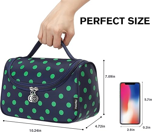 Miniatura 3 de Yeiotsy - Bolsa para cosméticos, neceser, para viaje, a lunares  Estuche de maquillaje para mujer