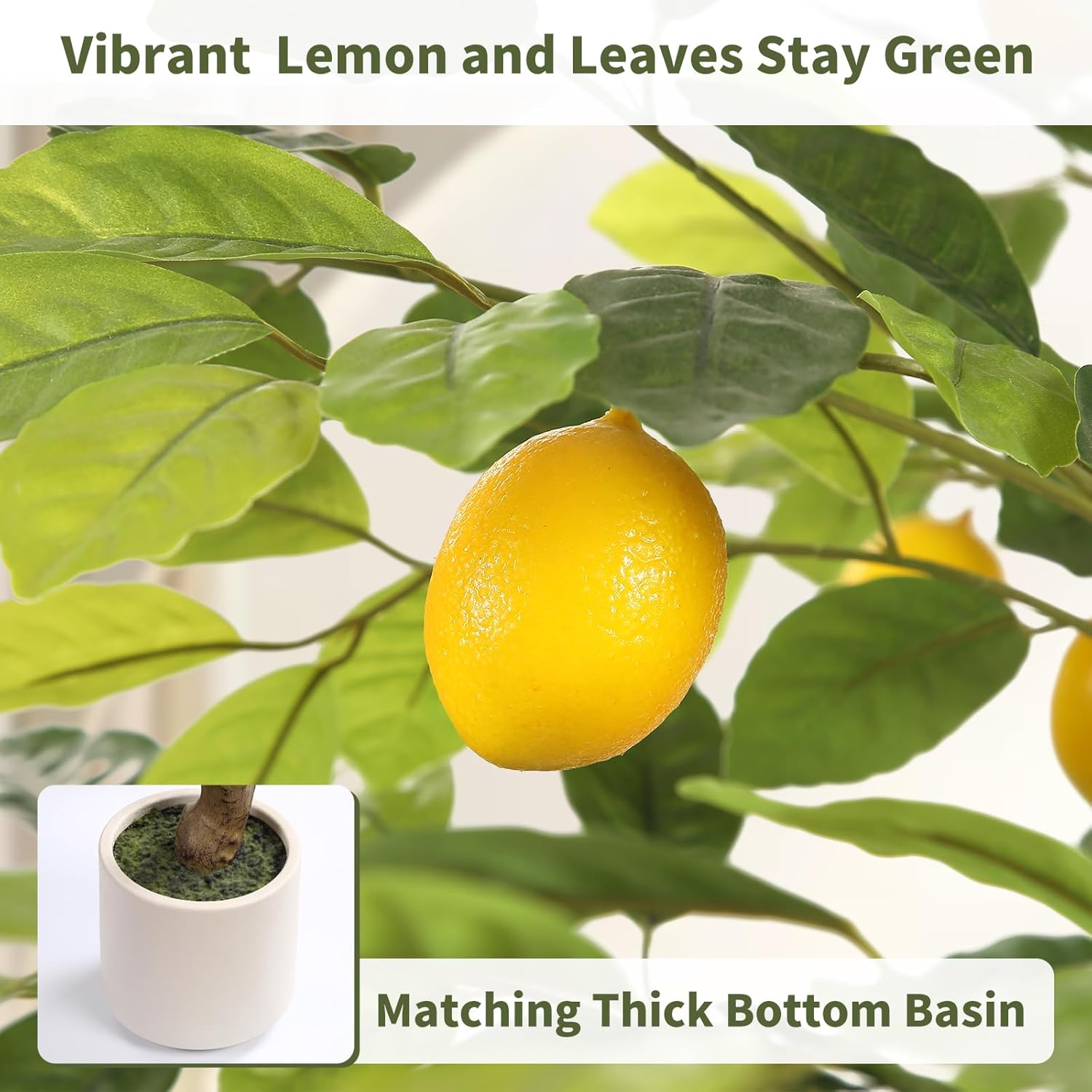 Artificial Lemon Tree Potted Plant with 23 Lemon Fruits, 6 Feet Tall Brings Nature Indoors and Comes to Life for Living Room, Bedroom or Office Decor