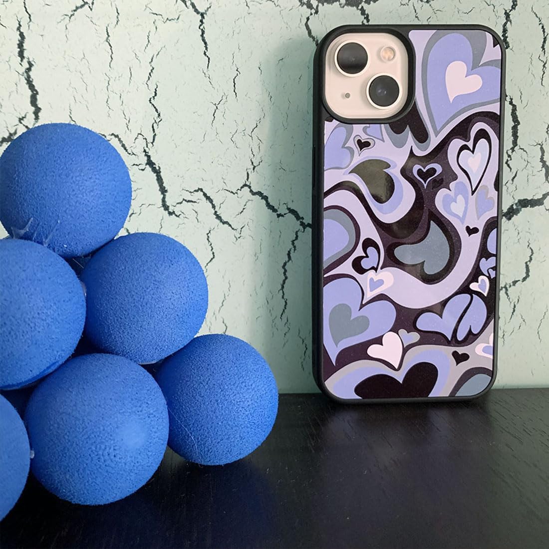 Compatible with iPhone 17 Pro Cute Love Heart Purple Aesthetic Phone Case Slim Soft Protective Phone Case for Girls Womens image 5